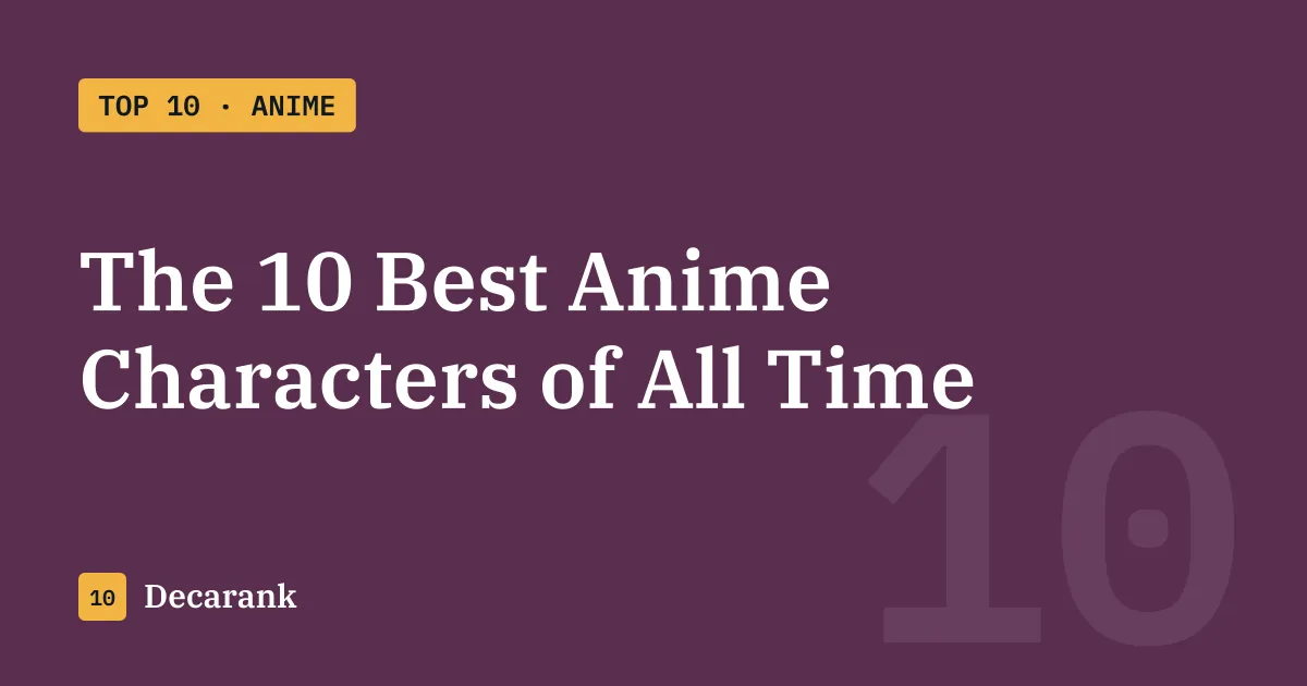 Ranking: The 10 Best Anime Characters of All Time