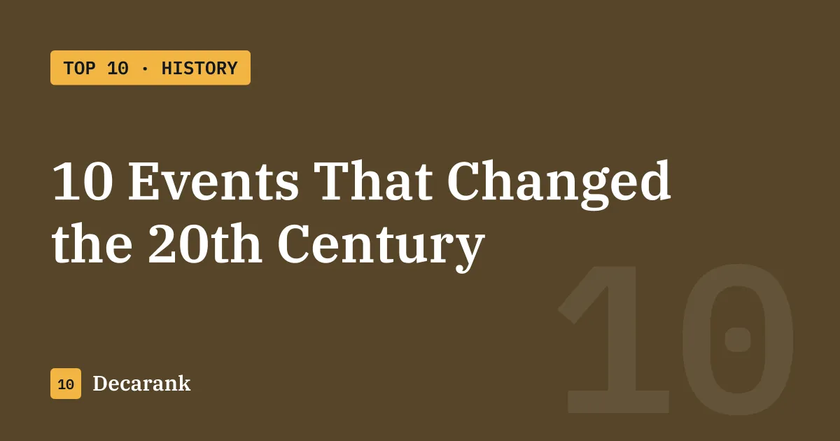 Ranking: 10 Events That Changed the 20th Century