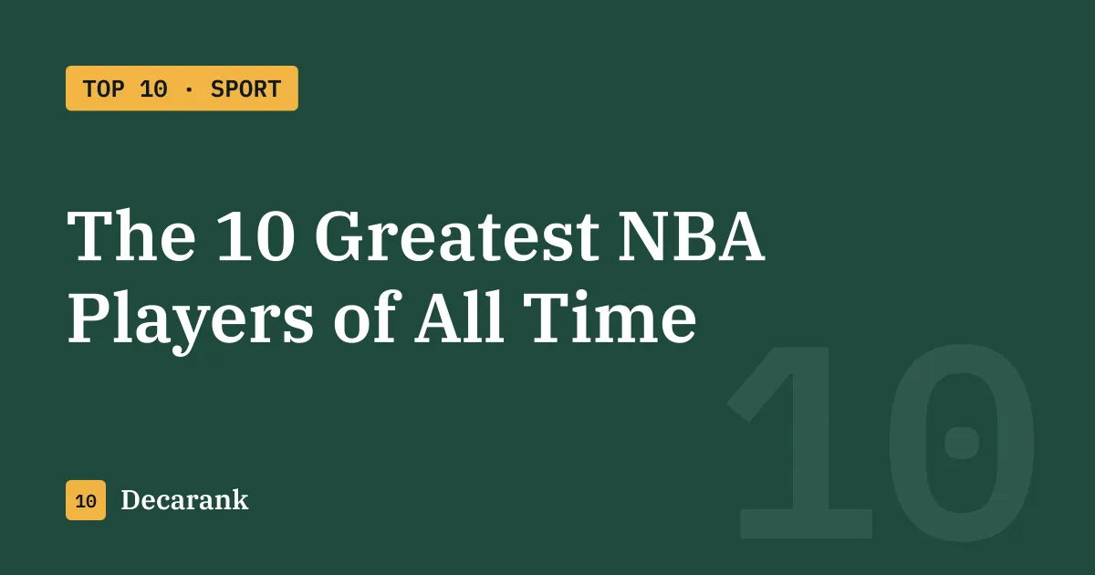 Ranking of the 10 greatest NBA players of all time